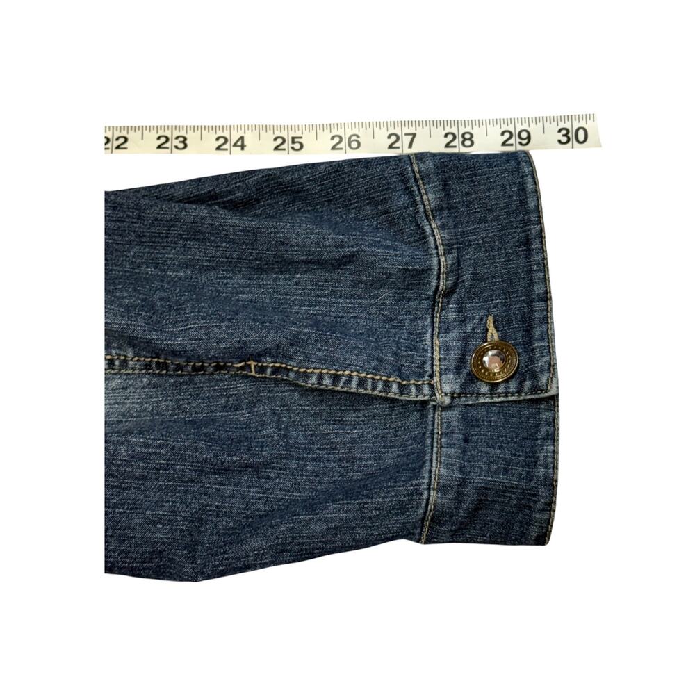 Dressbarn Plus 18W 20W Stretch Denim Jacket 3/4 Sleeve Blue - Picture 9 of 9